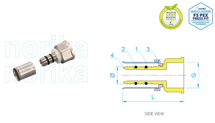 PEX Press-Fit FI Adaptor (Type F5)